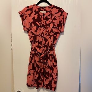 Button-up, tie dress. Ann Taylor Loft. Size Medium Petite.